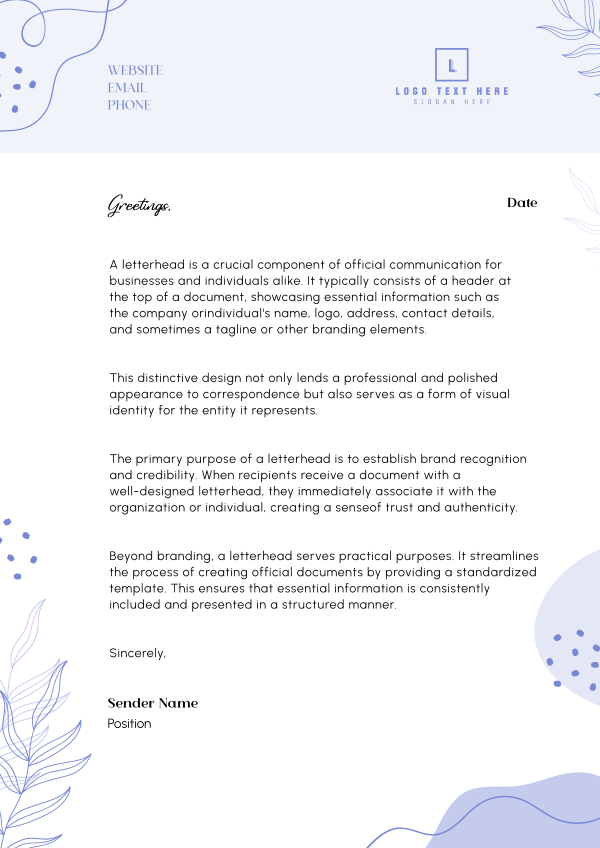 Clean Modern Letterhead Design Image Preview