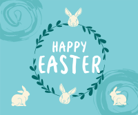 Easter Bunny Wreath Facebook Post Design