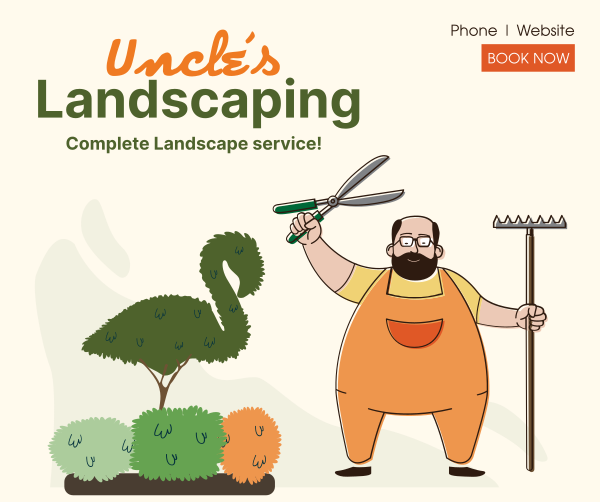 Uncle's Landscaping Facebook Post Design Image Preview
