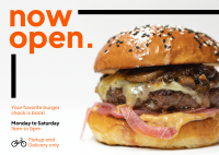 Burger Shack Opening Postcard Design