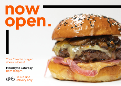Burger Shack Opening Postcard Image Preview