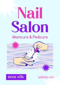 Groovy Nail Salon Poster Design