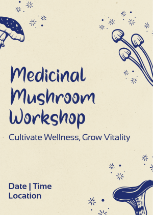 Monoline Mushroom Workshop Poster Image Preview
