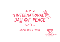 International Day of Peace Scribble Postcard Image Preview