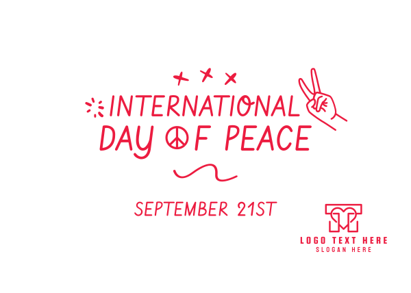 International Day of Peace Scribble Postcard Design Image Preview