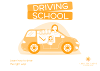 Best Driving School Postcard Design