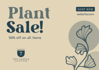 Artistic Plant Sale Postcard Design