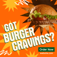 Burger Cravings Instagram Post Design