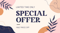Organic Abstract Special Offer Facebook Event Cover Design