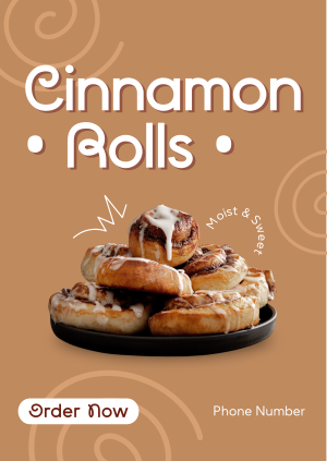 Quirky Cinnamon Rolls Poster Image Preview