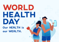 Healthy People Celebrates World Health Day Postcard Image Preview