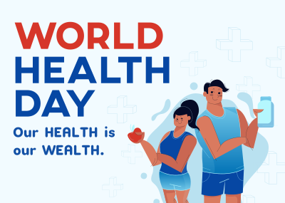 Healthy People Celebrates World Health Day Postcard Image Preview