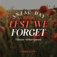 Red Poppy Lest We Forget Instagram post Image Preview