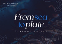 Seafood Cuisine Buffet Postcard Image Preview