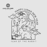 Lunar Rabbit Instagram Post Design