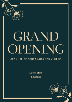 Grand Opening Elegant Floral Poster Image Preview