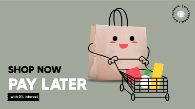 Cute Shopping Bag Facebook event cover Image Preview