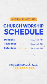 Church Worship Schedule Instagram Story Preview