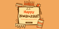 Kwanzaa Doodle Twitter Post Design