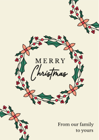 Christmas Wreath Greeting Flyer Design