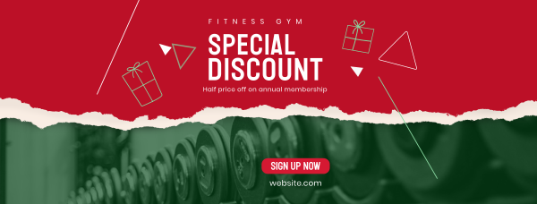 Christmas Fitness Discount Facebook Cover Design
