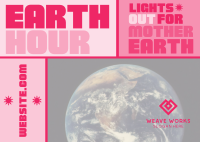 Mondrian Earth Hour Reminder Postcard Image Preview