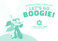 Lets Dance in International Dance Day Postcard Design