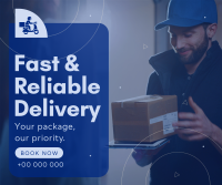 Reliable Courier Delivery Facebook Post Design