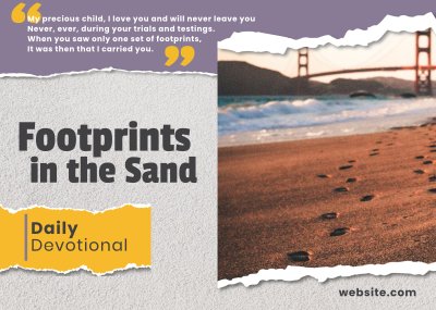 Footprints in the Sand Postcard Image Preview