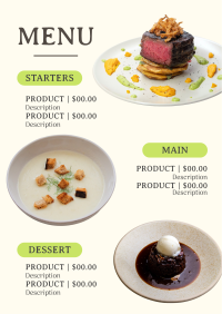 Steak Restaurant Menu Image Preview