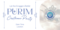 Purim Costume Party Twitter Post Design
