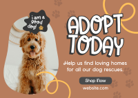 Dog Adoption Postcard Image Preview