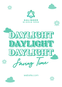 Quirky Daylight Saving Flyer Design