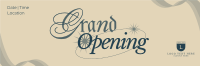 Elegant Grand Opening Twitter Header Design