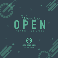 We Are Open Blob Greeting Instagram Post Preview