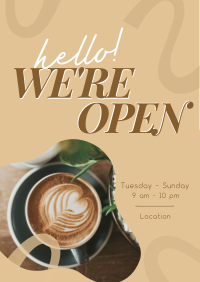 Open Coffee Shop Cafe Poster Image Preview
