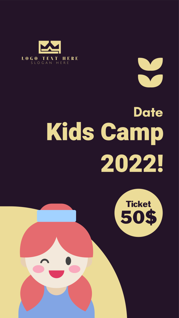 Cute Kids Camp Instagram Story Design Image Preview