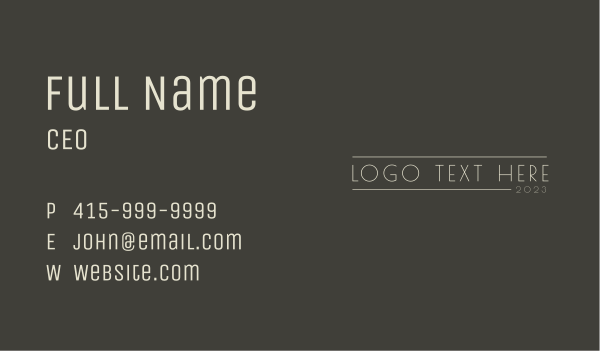 Minimalist Company Wordmark Business Card Design Image Preview