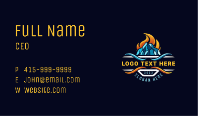 Flame Ice Element Business Card Image Preview