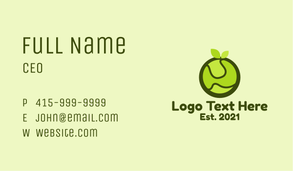 Abstract Green Fruit Business Card Design Image Preview