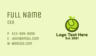 Abstract Green Fruit Business Card