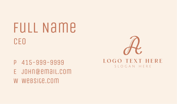 Event Calligraphy Letter A Business Card Design Image Preview