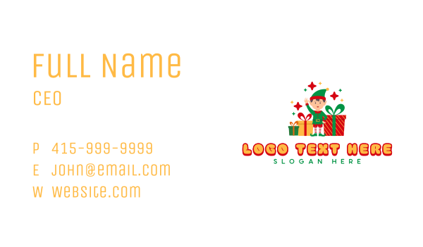 Christmas Elf Gift Business Card Design Image Preview