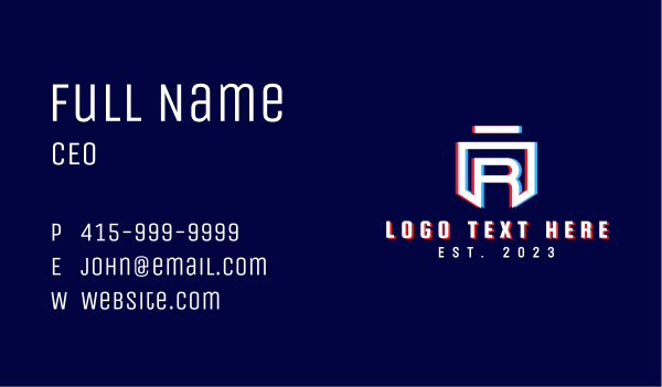 Static Motion Letter R Shield Business Card Design Image Preview