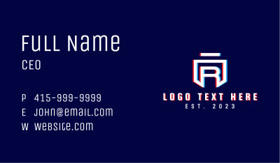Static Motion Letter R Shield Business Card Image Preview