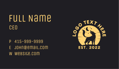 Yellow Howling Wolf  Business Card Image Preview