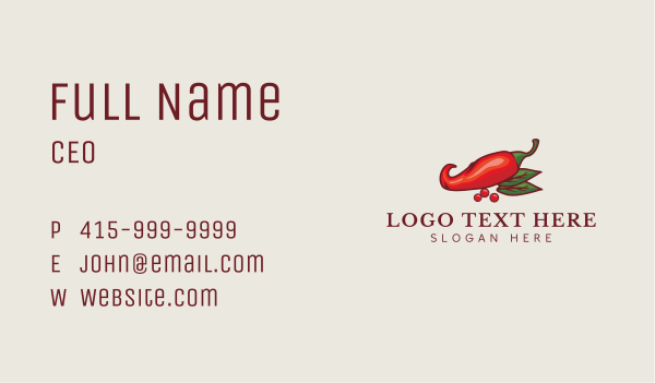 Red Spice Chili Business Card Design Image Preview
