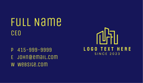 Yellow Building Property Business Card Design Image Preview