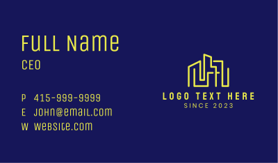 Yellow Building Property Business Card Image Preview