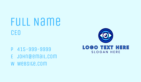 Blue Eye Optometry Business Card Design Image Preview